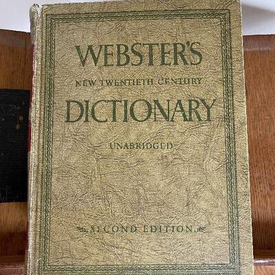 Lot 47 - Vintage Dictionary on Stand with Accent Wall Mirror