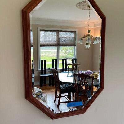 Lot 47 - Vintage Dictionary on Stand with Accent Wall Mirror