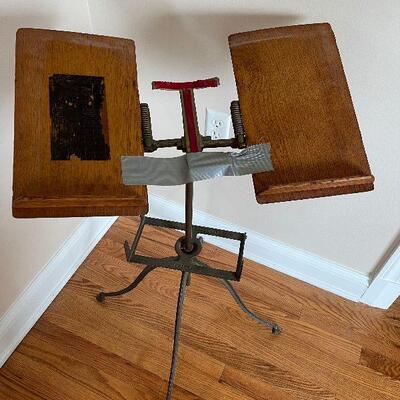 Lot 47 - Vintage Dictionary on Stand with Accent Wall Mirror