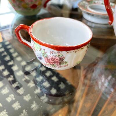 Lot 51 - Hand Painted Japanese Tea Set and Bowl