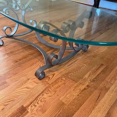 Lot 77 - Glass Top Oval Coffee Table