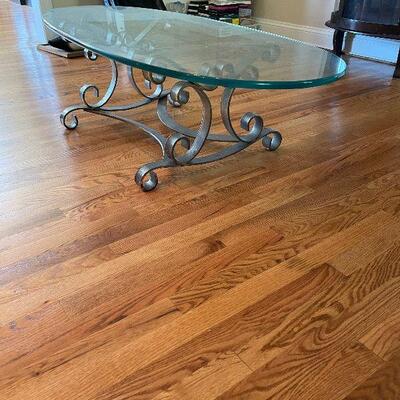 Lot 77 - Glass Top Oval Coffee Table