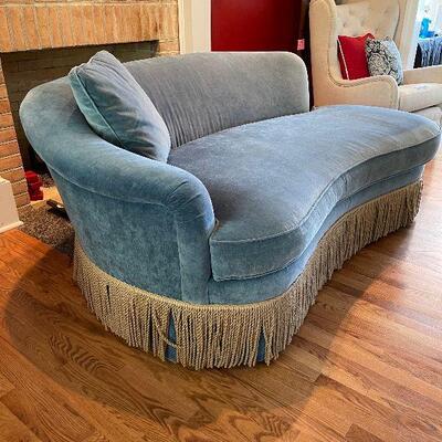 Lot 78 - Blue Velvet Sofa
