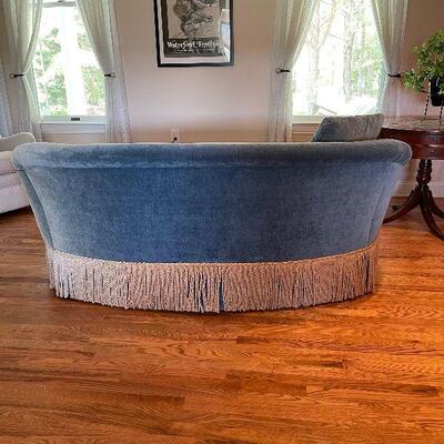 Lot 78 - Blue Velvet Sofa