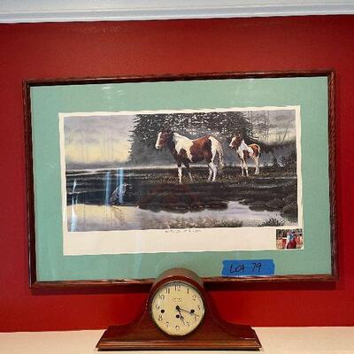 Lot 79 - Seth Thomas Mantel Clock and Wall Art