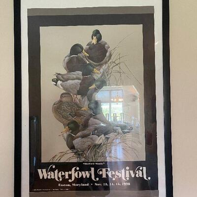 Lot 80 - "WaterFowl Festival" Framed Poster 1988 Easton, MD