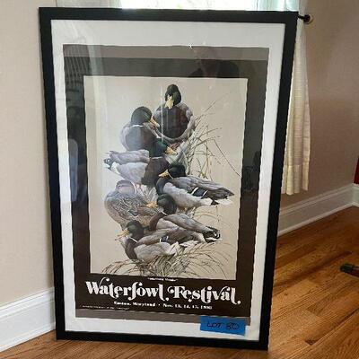 Lot 80 - "WaterFowl Festival" Framed Poster 1988 Easton, MD