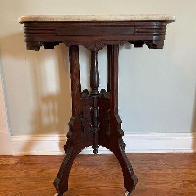 Lot 82 - Antique Foyer Table Ensemble