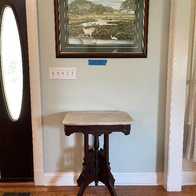 Lot 82 - Antique Foyer Table Ensemble