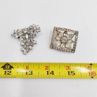 BEAUTIFUL FAUX DIAMOND BROOCH PINS 