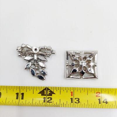 BEAUTIFUL FAUX DIAMOND BROOCH PINS 