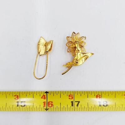 FLOWER BROOCH & PIN BUNDLE - 4 