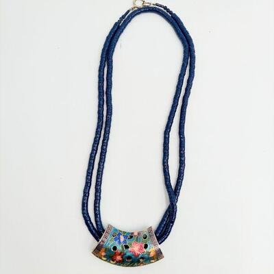 ORNATE GOLD TONED & STONED NECKLACE 