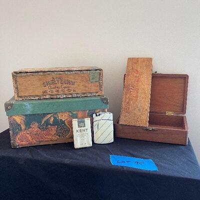 Lot 90 - Assortment of Vintage Boxes and Cigarette Box/Lighters