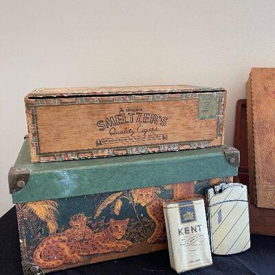 Lot 90 - Assortment of Vintage Boxes and Cigarette Box/Lighters
