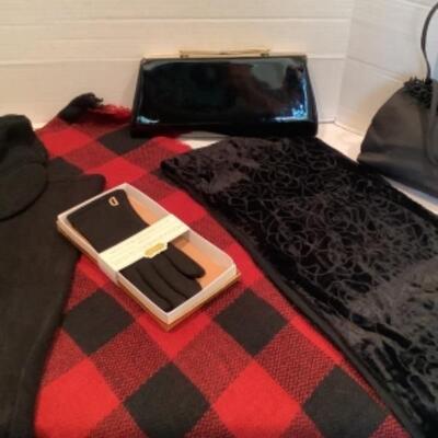 U - 1107 Ladies Clothing Lot - Hand Bags, Gloves, Hats