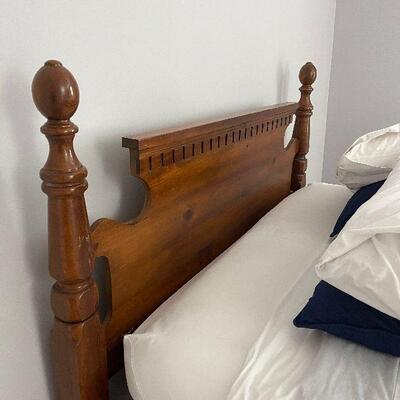 Lot 96 - Antique Double Bed and Cedar Storage Chest Including Contents