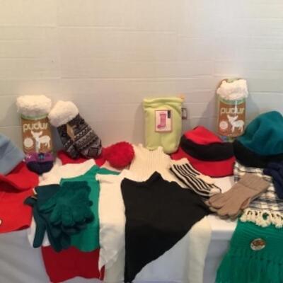 U - 1209 Ladies Clothing Lot - Dickies, Scarves, Gloves, Scarves