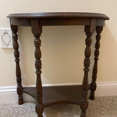 Lot 109 - Vintage Demilune Table With Mirror