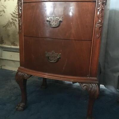 Lot  154MB: Antique Nightstands w/ Carved Accents