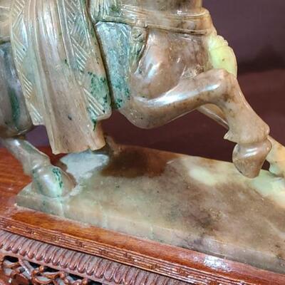 Lot 145: Antique/Vintage Jade Horse with Box and Stand