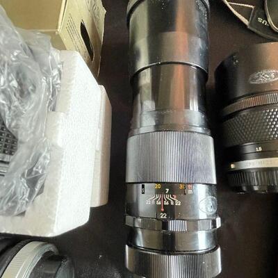 Lot 122 - Assorted Camera Lenses and Olympus Camera