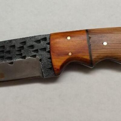 Custom Crafted Knife with Steel 4" Blade, Wood Handle, and Leather Sheath