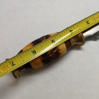 Vintage Chipaway Cutlery Steel 3.5" Blade Knife with Antler Handle and Leather Sheath
