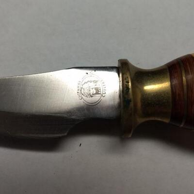 Vintage Chipaway Cutlery Steel 3.5" Blade Knife with Antler Handle and Leather Sheath