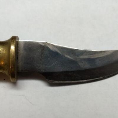 Vintage Chipaway Cutlery Steel 3.5" Blade Knife with Antler Handle and Leather Sheath