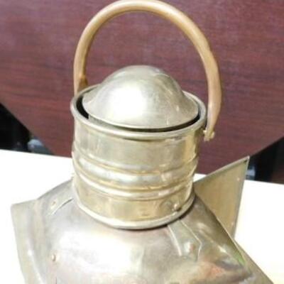 Brass Nautical Oil Lamp Port Side Red Glass Globe
