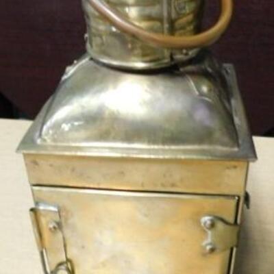 Brass Nautical Oil Lamp Port Side Red Glass Globe