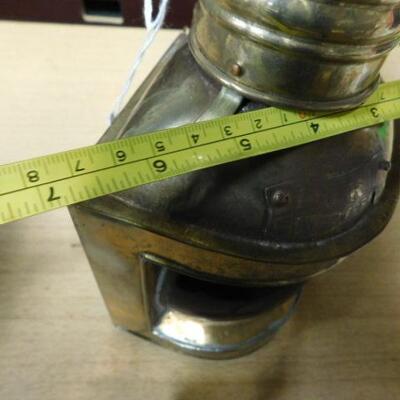 Brass Nautical Oil Lamp Port Side Red Glass Globe