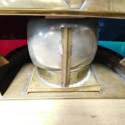 Brass Nautical Oil Lamp Port, Starboard, and Masthead  Blue, Red, and Clear Glass Globe