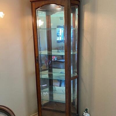 Wood and Glass Mirrored Display Curio Cabinet