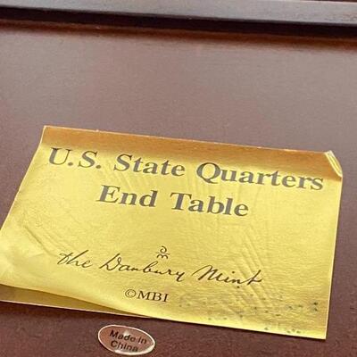 The Danbury Mint US State Quarter Uncirculated Coin Collector Side Table 
