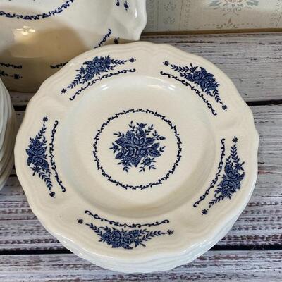 Mayhill Federalist Ironstone Blue & White Floral Dishware Dishes