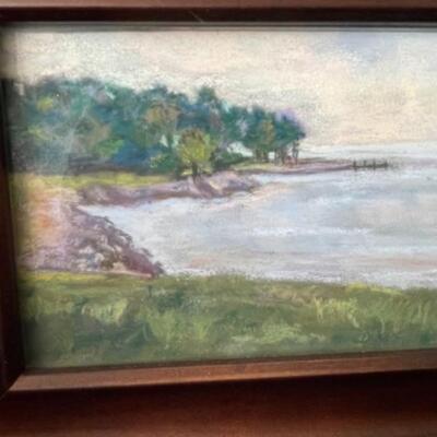 Lot 13LD. “Before the Storm” small pastel by Donna M. Finley, wood frame (9-1/2” x 7-1/2”--$45