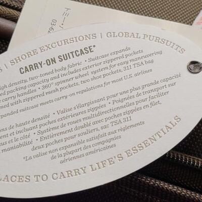 Lot 29: New wTags Tommy Bahama Carry-On Suitcase.  