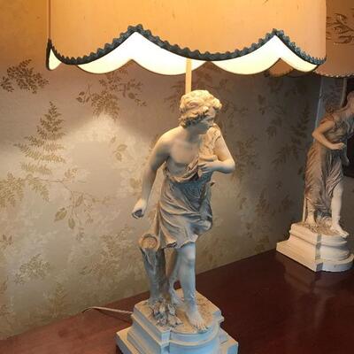 Lot 156MB:  Vintage Figural Grecian Lamps