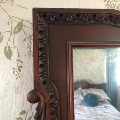 Lot 157MB: Large Antique Carved Mirror