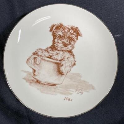 Set of 5 Yorkie Dog Collector Plates