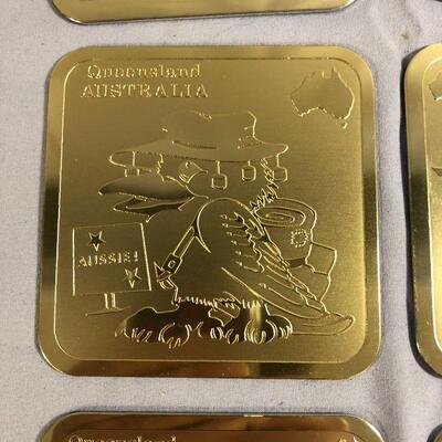 Lot 16 - Gold Plated Australian Coasters