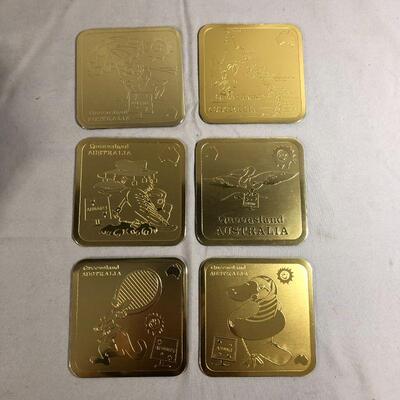 Lot 16 - Gold Plated Australian Coasters