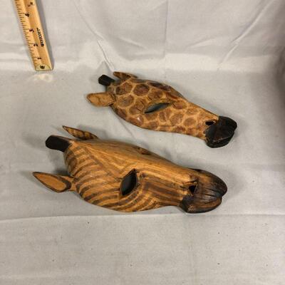 Lot 36 - Carved Wood Animal Heads
