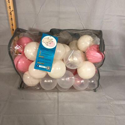 Lot 49 - Pink and White Plastic Balls for Baby