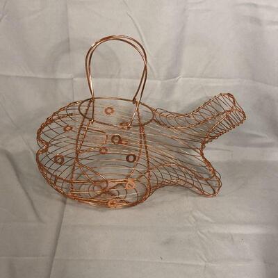 Lot 50 - Copper Wire Fish Basket