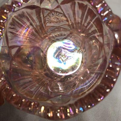 Lot 61 - Imperial Glass Pink Nucut Cream and Sugar