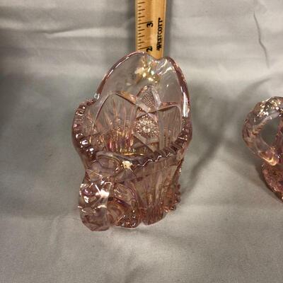 Lot 61 - Imperial Glass Pink Nucut Cream and Sugar