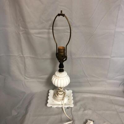 Lot 63 - Milk Glass Base Table Lamp